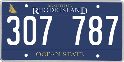 RI license plate 307787
