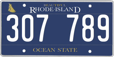 RI license plate 307789