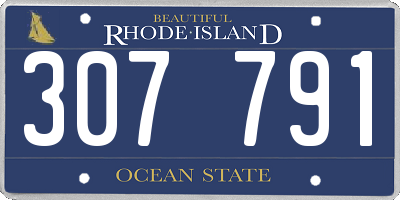RI license plate 307791