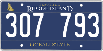 RI license plate 307793