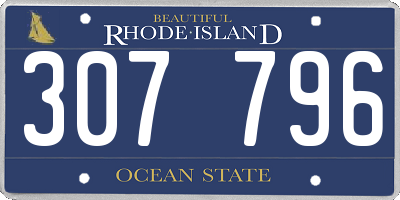 RI license plate 307796