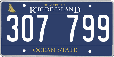 RI license plate 307799