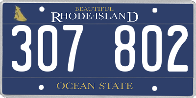 RI license plate 307802