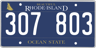 RI license plate 307803