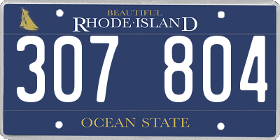 RI license plate 307804