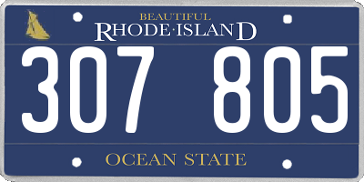 RI license plate 307805
