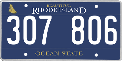 RI license plate 307806