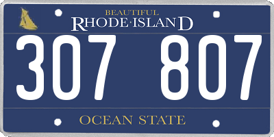 RI license plate 307807