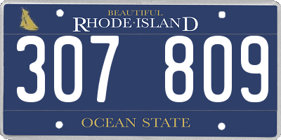 RI license plate 307809