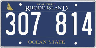 RI license plate 307814