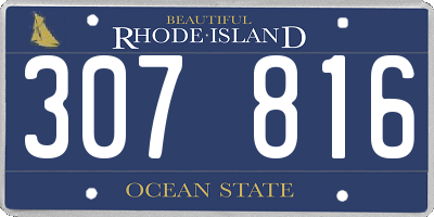 RI license plate 307816
