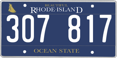 RI license plate 307817
