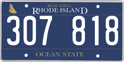 RI license plate 307818