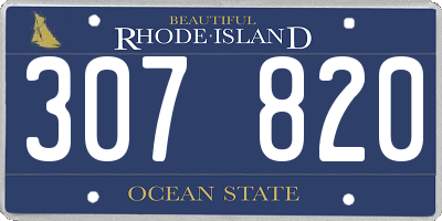 RI license plate 307820