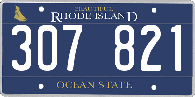 RI license plate 307821