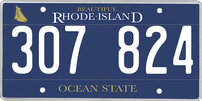 RI license plate 307824