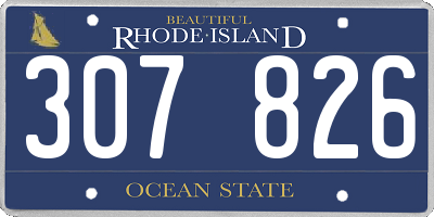 RI license plate 307826