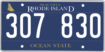 RI license plate 307830