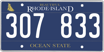 RI license plate 307833