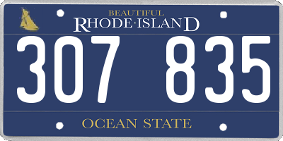 RI license plate 307835