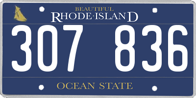 RI license plate 307836