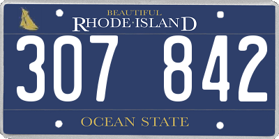 RI license plate 307842