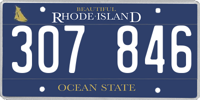 RI license plate 307846
