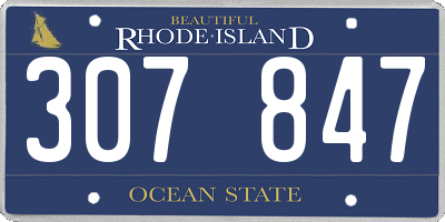 RI license plate 307847
