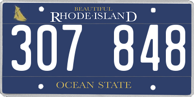 RI license plate 307848