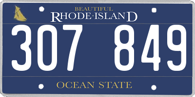 RI license plate 307849