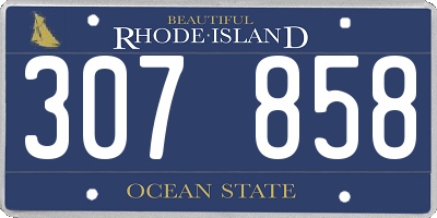 RI license plate 307858