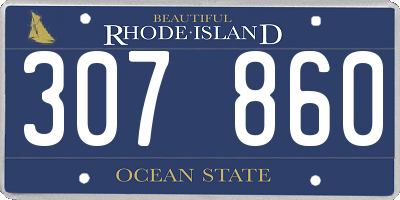 RI license plate 307860