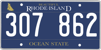 RI license plate 307862
