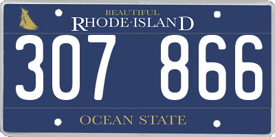 RI license plate 307866