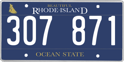 RI license plate 307871