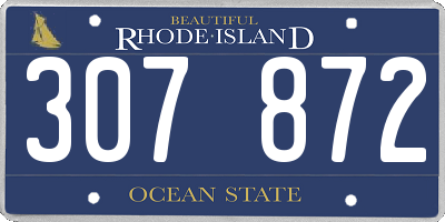 RI license plate 307872