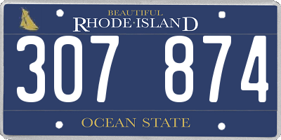RI license plate 307874