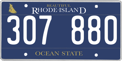 RI license plate 307880