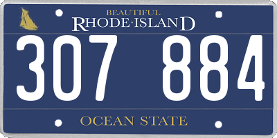 RI license plate 307884