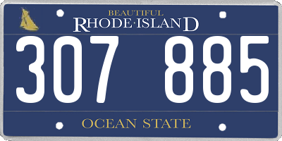 RI license plate 307885
