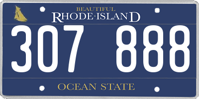 RI license plate 307888