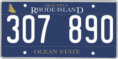 RI license plate 307890