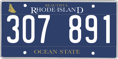 RI license plate 307891