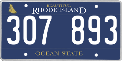 RI license plate 307893