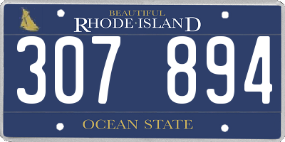 RI license plate 307894