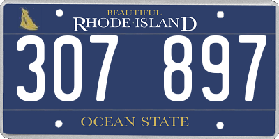 RI license plate 307897