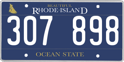 RI license plate 307898