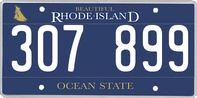 RI license plate 307899