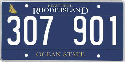 RI license plate 307901