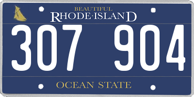 RI license plate 307904
